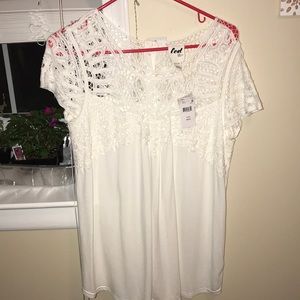 LED White Lace Blouse